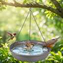 Hanging Bird Bath Bird Feeder - Bird Bath for Outside Outdoors Hanging with Tray Bowl Water Feeder, Garden Bird Bath 2-in-1 Bird Feeder Bath, Durable PP Bird Bath Bowl for Garden Patio Backyard Decor