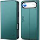 TUCCH Case Wallet for iPhone Air (6.5-Inch) 2025, [3 Card Slots] Kickstand [RFID Blocking] PU Leather Case, Flip Folio Cover with [TPU Shockproof Interior Shell], Teal Green
