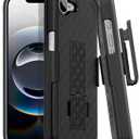 Designed for iPhone 16e Case with Belt Clip, Shell Holster Combo for Apple iPhone 16 e, Slim Rugged Case with Holster, Drop Shockproof Protective Cover & Kickstand 6.1" | Black - 2025