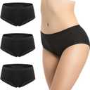 Leakproof Period Underwear for Women  Absorbent Panties for Menstrual Postpartum Breathable, 3 Pack S