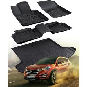 For Hyundai Tucson Floor Mats Cargo Liner 2022-2025 2026 (Gas Model Only) | All Weather, Rubber, Durable, TPE, Heavy Duty, Odorless, OEM-Style, Scratch-resistant, Full Set, Custom fit, Accessories