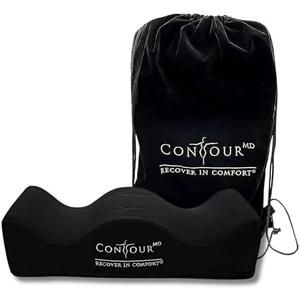 ContourMD BBL Pillow After Surgery – Butt Pillow for Sitting, Driving, or Office Chair – Lightweight Foam Cushion for Brazilian Butt Lift Recovery – BBL Post Surgery Supplies – Black Rectangle