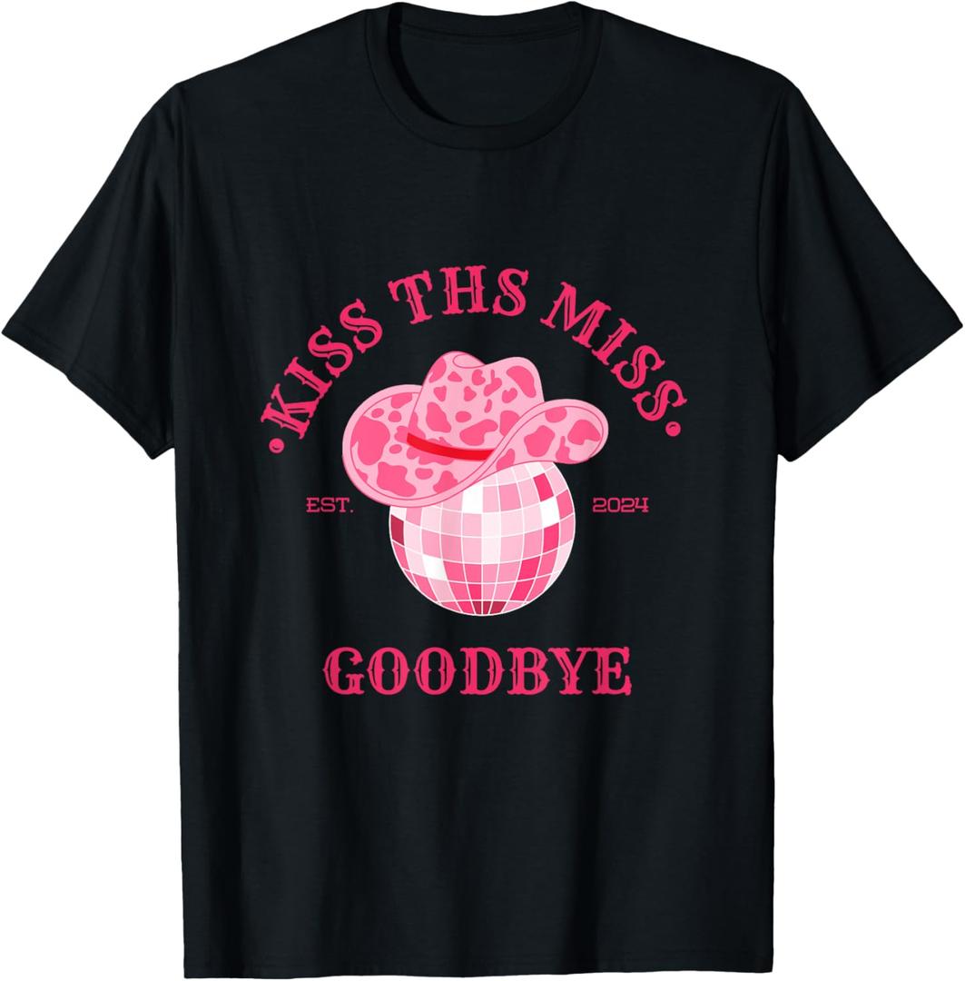 Kiss the miss goodbye cowgirl bachelorette party 2024 T-Shirt XL Kiss the miss goodbye cowgirl bachelorette party 2024 T-Shirt XL