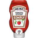 Heinz Simply Tomato Ketchup with No Artificial Sweeteners, 19 oz Bottle (EXP 04/08/26)