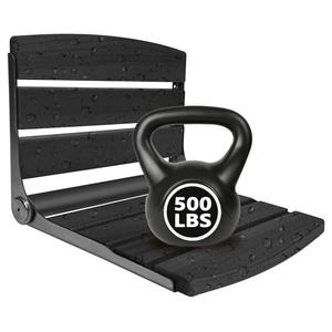 Folding Shower Seat Wall Mounted,17.5''x13''x11'' Foldable Shower Bench,Fold Down Shower Seat,Folding Shower Seat Bench, Black