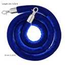 JAPCHET 4 Pack 6.5 Feet Velvet Rope, Blue Velvet Stanchion Rope with Silver Polished Hooks, Crowd Control Queue Line Barrier Rope Hanging Ropes for Hotels, Movie Theaters