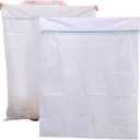 2 Pack 43 x 35 inch Oversize Laundry Bags Mesh Wash Bags, Large Delicates Bag for Washing Machine, Jumbo Laundry Sack for Washing Delicates, Big Clothes, Bed Sheet, Bedcover, Blanket (2)