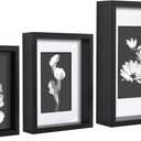 Americanflat Set of 3 Picture Frames - Includes 5x7, 6x8, 8x10 Frames - Use as 4x6 and 5x7 Frames with Included Mat - Black Frames with Deep Molding and Shatter-Resistant Glass for Tabletop or Wall