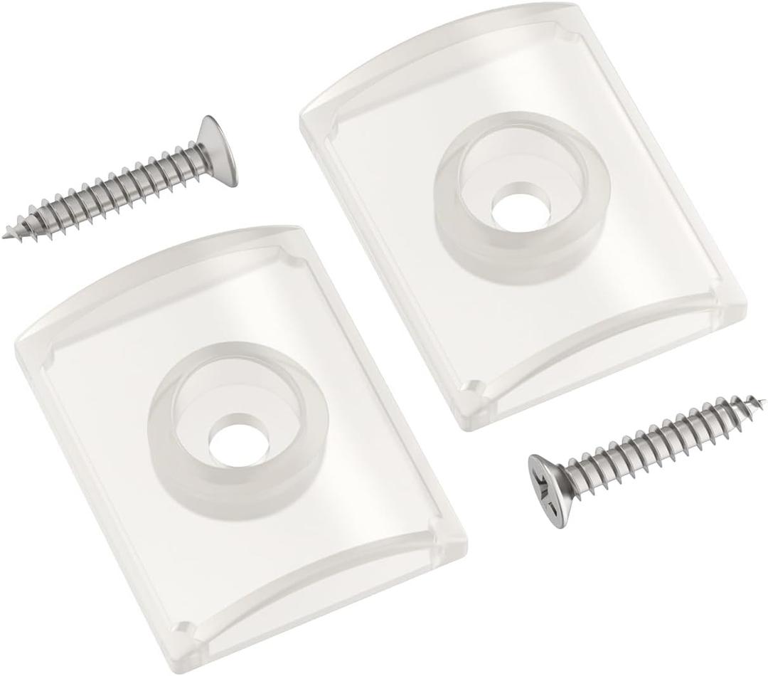 Shower Door Bumpers for Glass Sliding Doors, Sliding Shower Door Stopper for Gordon Glass Wall Jamb Bumper, Glass Shower Door Stopper Bumpers with Screws, Sliding Shower Door Parts, 2 Packs