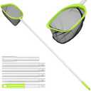 【Upgrade】 Pool Net Total Length 6 Feet, Swimming Pool Skimmer Net with 6 Section Telescopic Aluminum Pole for Fast Cleaning Ponds, Hot Tub, and Spas, Pool Cleaner Supplies and Accessories