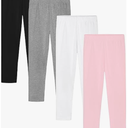 5PCS Stretchy Footless Girls' Leggings: Easy Pull-On Warm Tights 4-12 Year Olds Comfortable Heel-Free All-Day for 5-6 Years