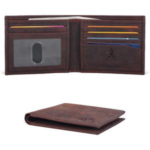 Slim Leather Wallet for Men - RFID Wallets Credit Card Holder Ultra Thin Gift for Mens, Front Pocket Minimalist Design