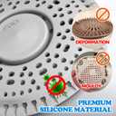 zaa Shower Drain Hair Catcher, 2 Pack Premium Silicone Drain Protector & Shower Drain Cover, Shower Installation Kits for Flat Drains of Shower Room, Bathroom, Gray