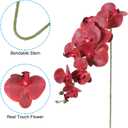 PATIKIL Artificial Orchid Stems 41", 3 Pack 9 Heads Faux Phalaenopsis Flowers Real Touch Fake Orchid Flower Branch for Vase Home Wedding Decoration, Burgundy
