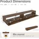 FINOSEN 60inch Fireplace Mantel Shelf with Hidden Storage MDF Wood Wall-Mounted Shelf, Farmhouse Floating Mantel for Fireplace or Living Room, DIY Assembly Required,Brown (60Lx8Dx7H)