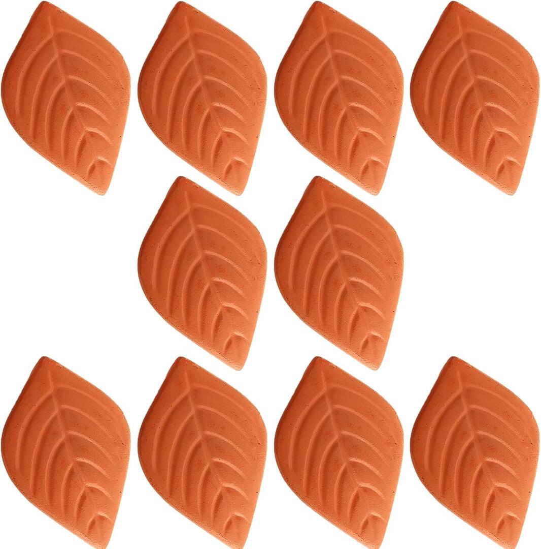 FOTMKSMU 9pcs Brown Sugar Keeper Saver Softener for Keeping Moist Fresh Terra Cotta Brown Sugar Saver Kitchen Gadgets Food Storage Containers Leaf Design