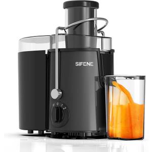 SiFENE Juicer Machines, Big Mouth Large 3 Feed Chute for Whole Fruits and Vegetables, Centrifugal Extractor, Easy to Clean, Non-BPA, Gray (400W, Grey)