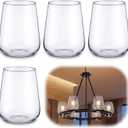 VIHOSE 4 Pack Wine Glass Lamp Shade, 6.3 Height, 1-5/8 Inch Fitter, Clear Light Shade for Light Fixtures Replacement, Wine Bottle Lampshade for Pendant Lights, 5.1 x 6.3 inches