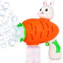 2 x ArtCreativity Bunny Bubble Gun  Fun Carrot-Shaped Easter Bubbles Toy with 100ml Solution  Perfect Easter Stuffers for Kids, Toddler Boy Basket Stuffers, and Bubble Play for Boys & Girls (8 inches x 3 inches x 6 inches)