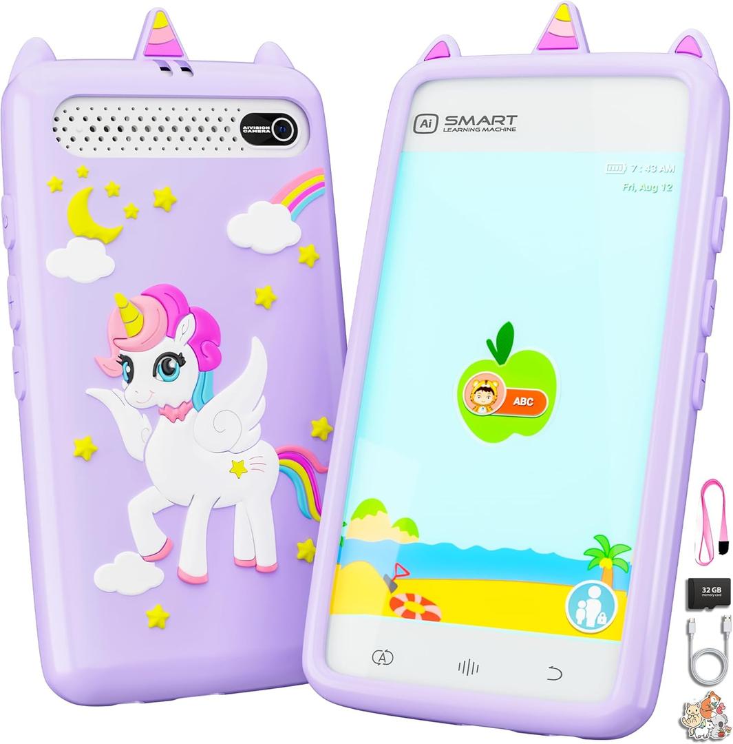 Kids Smart Phone for Girls  3.97" Touchscreen Phone with HD Camera, Built-in Learning Games, MP3 Music Player & 32GB Memory Card  Educational Learning Device and Fun Gift for Boys Ages 310