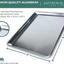 Commercial Quality Cookie Sheet Pan - 2 Pack Aluminum Half Sheet Baking Pan by Saffron & Sage Home Living - This 18x13 Baking Sheet Set is Rust & Warp Resistant, Heavy Duty, of Thick Gauge