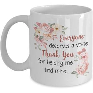 2 x Speech Therapist Mug, Everyone Deserves A Voice Thank Your For Helping Me Find Mine, SLP Mug, Speech Language Pathologist Mug, SLP Gift 11oz
