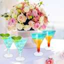 50 Pack Plastic Martini Glasses,7 oz Clear Disposable Cocktail Cups,Reusable Tall Stemmed Wine Shooter Glasses for Party Wine,Champagne,Margarita