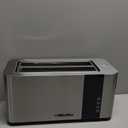 Mueller UltraToast Full Stainless Steel Toaster 4 Slice, Long Extra-Wide Slots for Bagels and Waffles, 6 Browning Levels, LED Display, Cancel/Defrost/Reheat Functions & Removable Tray, Kitchen Gadgets
