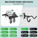 Bike Wall Mount Rack Indoor Bike Storage Garage Bike Rack Wall Mount with Shelf and Hooks Store Your Helmet and Shoes for a Single Road, Mountain or Other Bicycle (Fit Crank Bicycle,16" Stud)