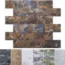 Art3d 10-Sheet Peel and Stick Backsplash PVC Wall Tile, Stickon Tile for Kitchen Backplash, Bathroom Vanities, Fireplace Decor, Laundry Table, Stair Decals in Rust Slate, Plastic-Sheets (11.3"x13.5")