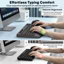 Wireless Keyboard and Mouse Combo, Full-Size Ergonomic Computer Set with Palm Rest, Lag-Free 2.4G USB Cordless Quiet Typing, Silent Click, Auto-Sleep for PC, Mac, Laptop, Windows (Black)