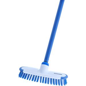 Superio Deck Scrub Brush with Long Handle 48 Inches, Heavy Duty Stiff Bristles Grout Scrubber with Scraper - Cleans Hot Tub, Swimming Pool, Granite Tiles, Bathroom, Patio, Kitchen, Wall and Deck