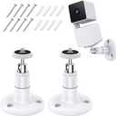 FastSnail Wall Mount Compatible with Wyze Cam Pan V3 & Wyze Cam V4/V3 & Wyze Cam Outdoor/Indoor, 360 Degree Swivel Adjustable Bracket for Wyze Cam and Other Camera with Same Interface 2 Pack (White)