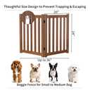 Wooden Freestanding Foldable Dog Gate, 24 Inch Height 2 Panel Pet Gate No Drill for Doorways Stairs, Fully Assembled Indoor Puppy Fence (Teak Color, 40" W x 24" H)