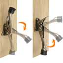 uxcell Kickdown Door Stop, One Touch Kickdown Door Stopper Holder with Non-Slip Rubber Tip and Screws, 6-Inch Metal Door Kickstand for Bottom of Door, Black