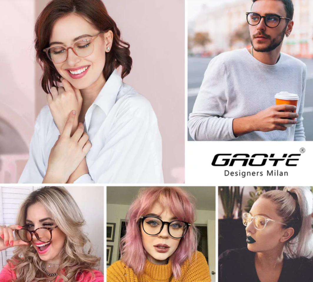 Gaoye Blue Light Blocking Glasses, Retro Round Eyewear Frame Anti Eyestrain Co