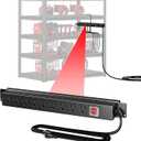 9 Outlet Power Strip for 24 inch Wide Shelf,Metal Shelf Accessories Adjustable Easy Charging Easy to Install Heavy Duty Steel Metal for Garage Kitchen Living Room