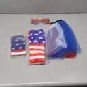 Ibeauti Women 4th of July Costume Accessories USA Flag Tutu Skirt Glasses Flag Headband Striped Arm Warmer Stockings