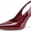 heelchic Slingback Heels for Women Pointed Toe Stiletto Heel Closed Toe Pumps Slip on High Heels 2.95 inch Dress Pumps (Wine Red), Size 9