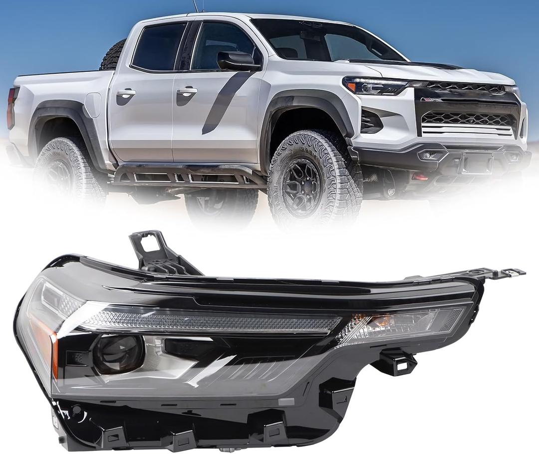 RH LED Headlights Assembly Compatible with 2023 2024 Chevrolet Colorado Headlamp Right Passenger Side 87818229
