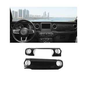 Carboon Fiber Dashboard Decorative Panel Cover, Center Console Trim Cover Kit for 2018-2023 Jeep Wrangler JL JLU & Jeep Gladiator JT