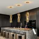 1 Lights Modern LED Dimmable Chandelier for Kitchen Island Acrylic Pendant Lighting Dining Room Living Room Bedroom Gold