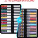 MEEDEN Pencil Marker Organizer Case: Premium PU Leather Zipper Pouch Lined with Silky Velvet - Large Capacity Pen Bag Supplies for Men & Artists – Slate Gray