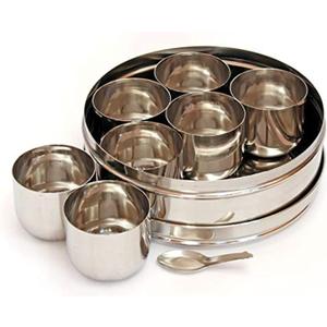 Shradha Trading Stainless Steel Masala Box, Spice Box, Masala Dabba, Spice Container, Indian Spice Box, Kitchen Spice Box, Spice Box for Chefs