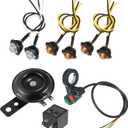 Motoforti Universal ATV UTV Turn Signal Street Legal LED Light Kit with Horn Turn Signal Headlight Horn Function Handlebar Flasher Relay