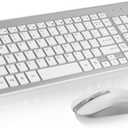 cimetech EasyTyping KF10 Wireless Keyboard and Mouse Combo, [Silent Scissor Switch Keys][Labor-Saving Keys] Ultra Slim Wireless Computer Keyboard and Mouse, Easy Setup for PC/Laptop/Windows - Silver