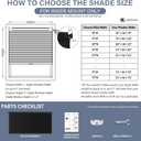 AOSKY No Drill Cordless Blackout Cellular Shades, 34" W x 64" H, Black | No Tools Honeycomb Blinds for Indoor Windows, Free-Stop Blackout Shades for Home, Thermal Insulated, Noise Reducing