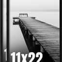 LaVie Home 11x22 Picture Frame 2 pack, Display Pictures 11 x 22 Poster Frame, 11x22 Black Photo Frame with HD Plexiglass, Display Frame for Vertical or Horizontal, Classic Collection