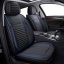 LINGVIDO Full Set Car Seat Covers, Faux Nappa Leather, Airbag Compatible and Waterproof Protectors for Sedans SUVs, Breathable Interior for Active Families, Pets, and Commuters (5 Seats, Black/Blue)
