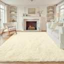 8x10 Area Rugs Cream White: Fluffy Shag Soft Washable Rug Large Fuzzy Plush Indoor Carpet for Living Room Bedroom Nursery Playroom (Cream White, 8'x10')